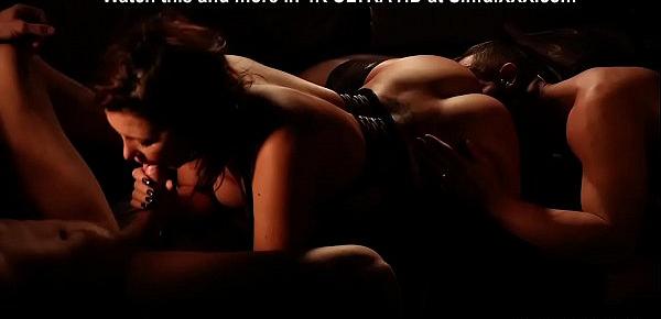  Passionate threesome with beautiful babe and two hot lovers